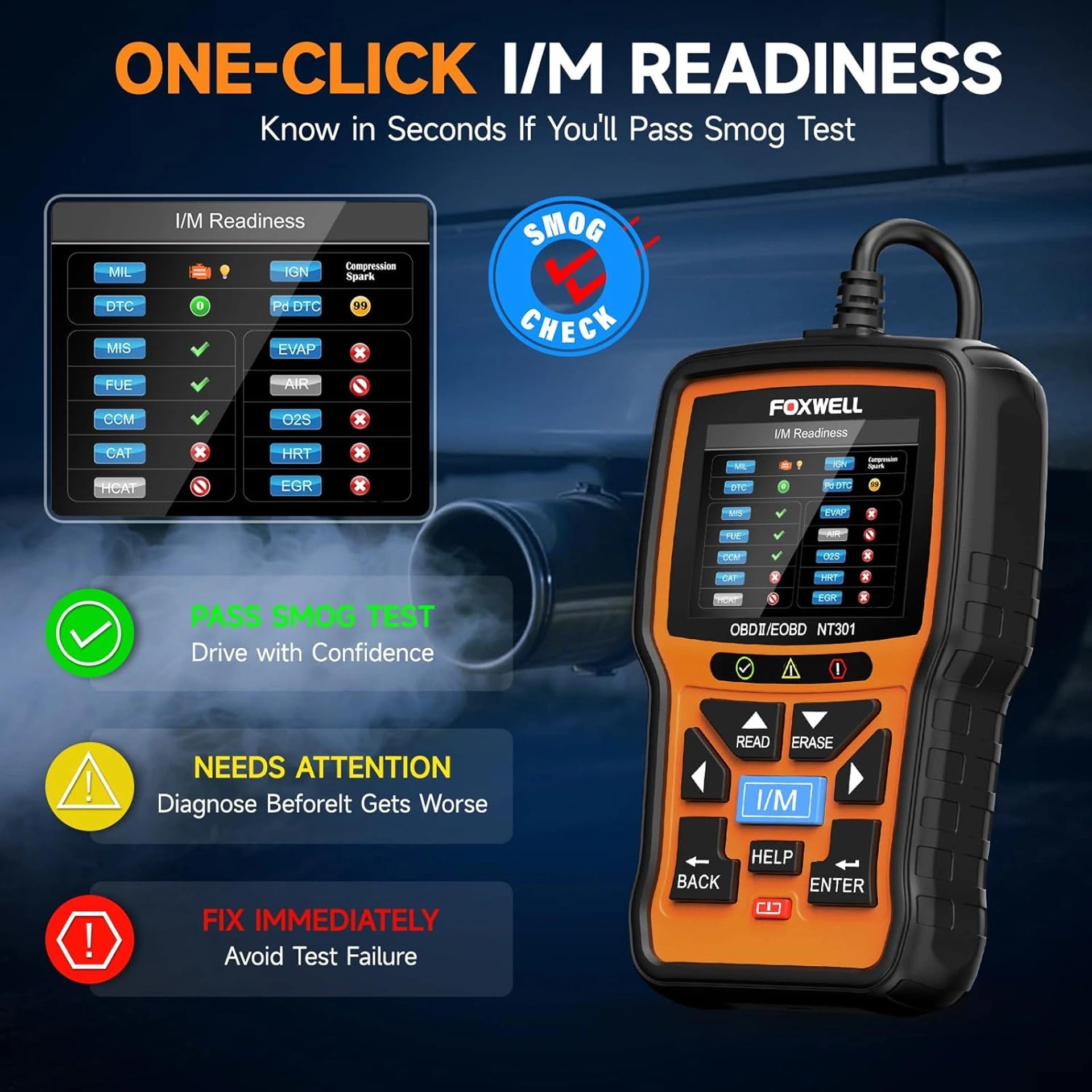 FOXWELL Professional OBD2 Check Engine Code Reader Automotive Diagnostic Scanner
