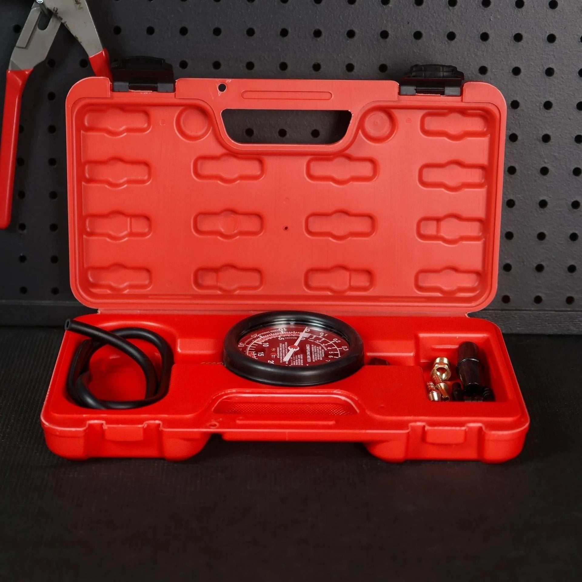 9-Piece Fuel Pump Tester & Vacuum Pressure Gauge Kit for Automotive Diagnostics