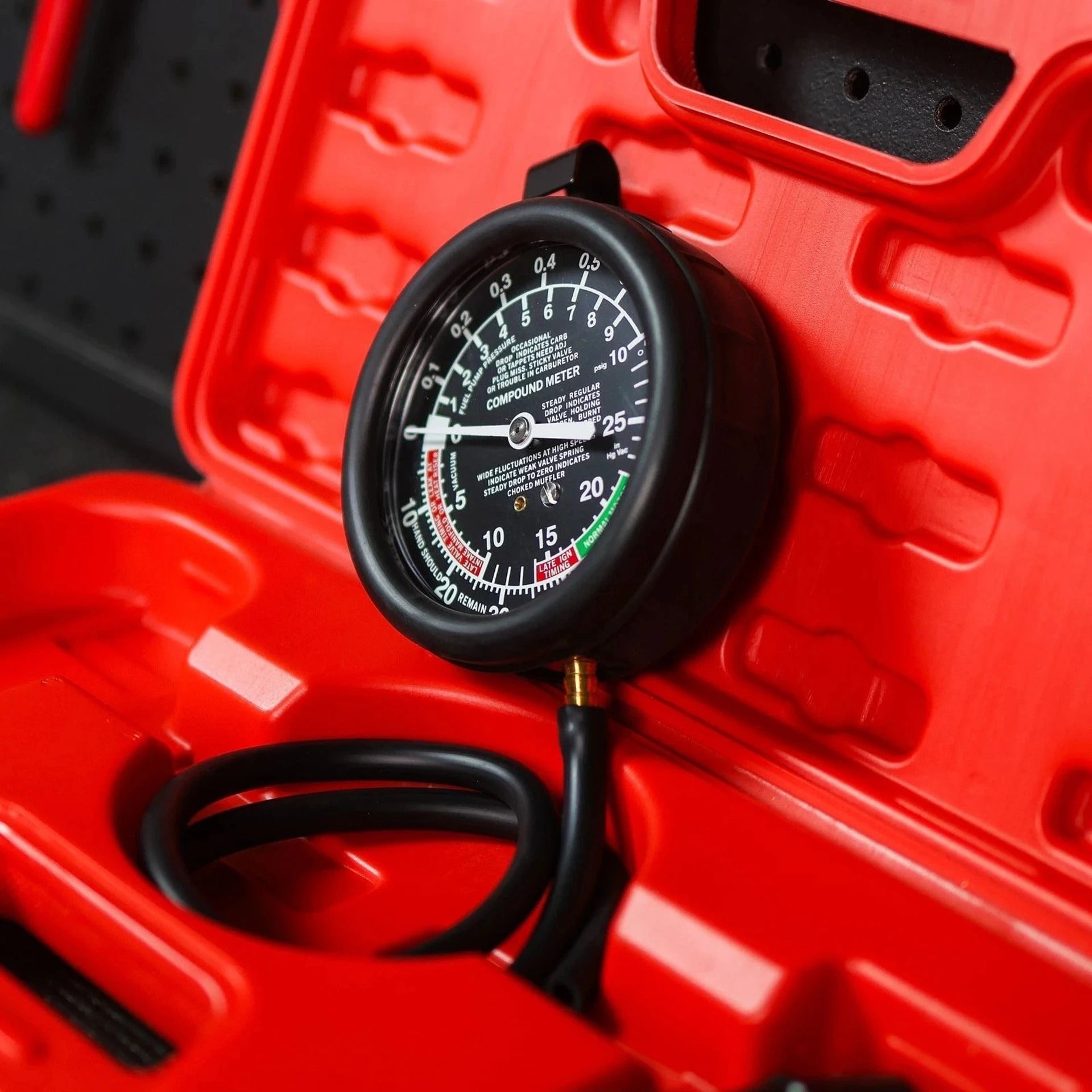 9-Piece Fuel Pump Tester & Vacuum Pressure Gauge Kit for Automotive Diagnostics